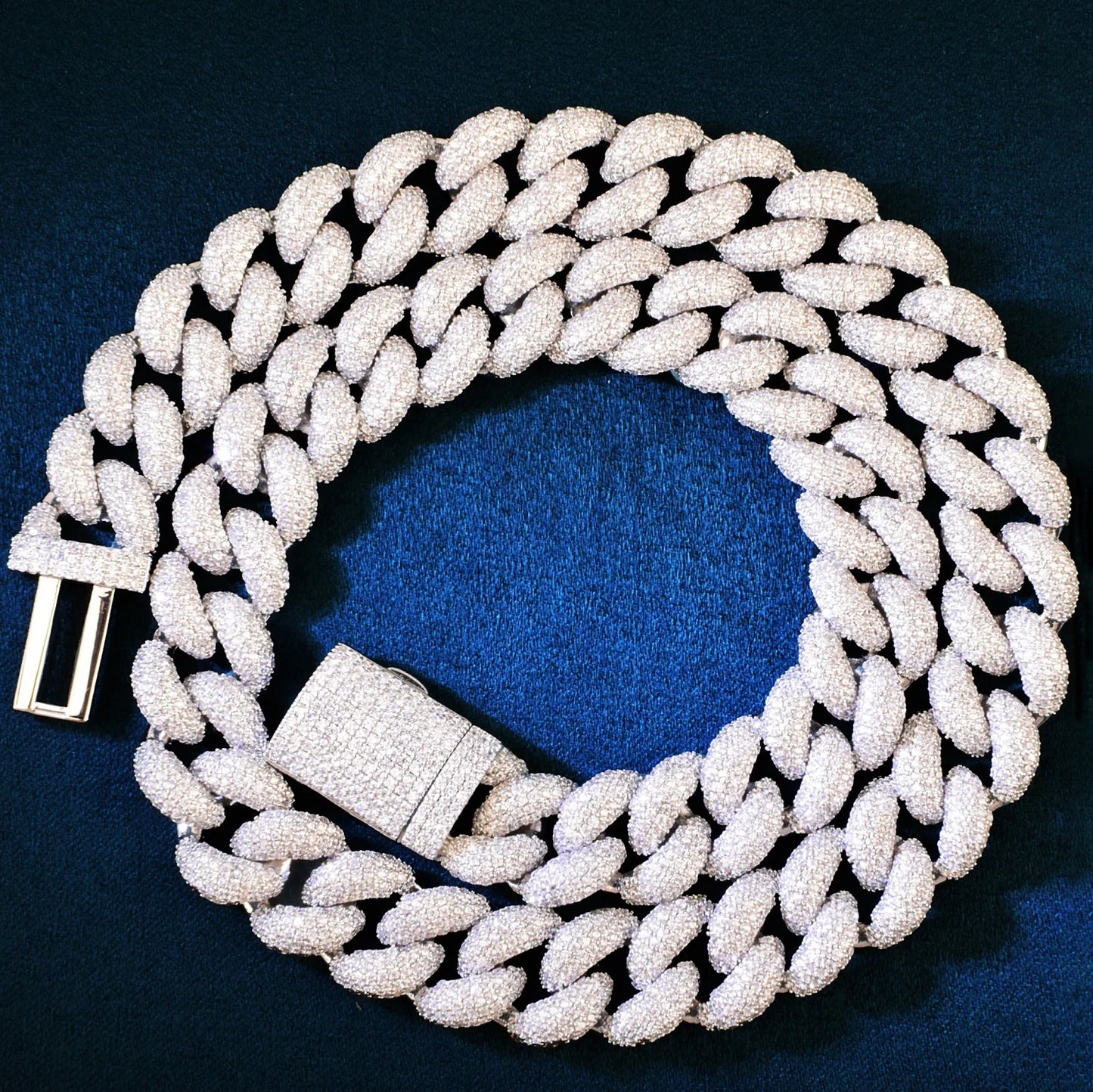 CUC 14mm Iced Out Zircon Miami Cuban Necklace Men's Chain Solid Gold Color Charm HipHop Link Choker Fashion Rock Jewelry