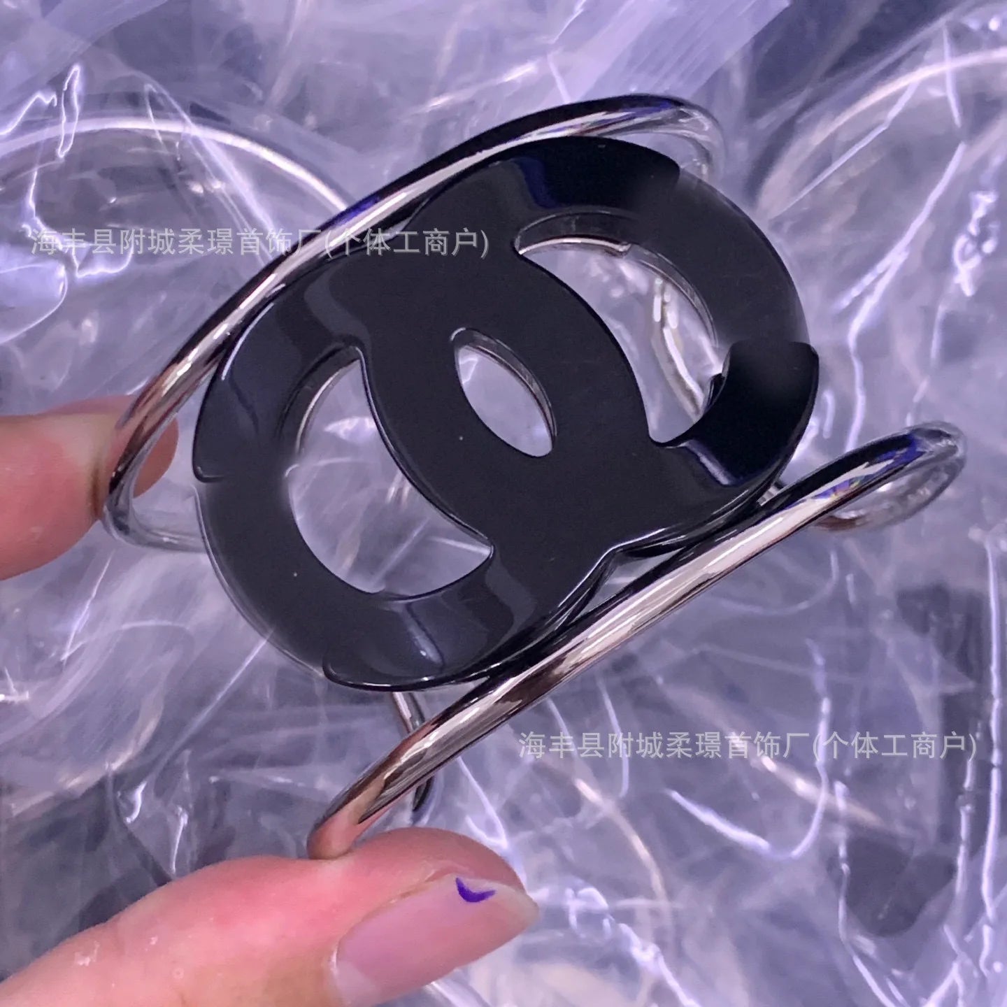 Fashion Classic Acrylic Black Bracelet Versatile Explosive Black Acrylic Bracelet