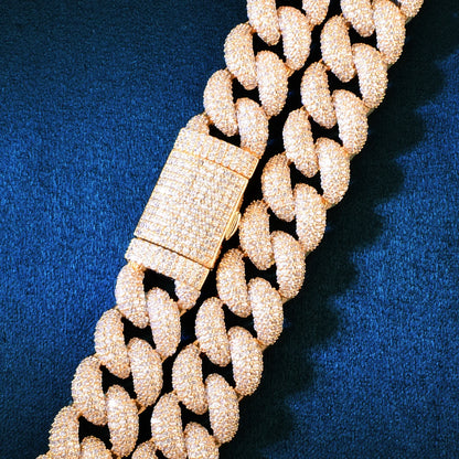 CUC 14mm Iced Out Zircon Miami Cuban Necklace Men's Chain Solid Gold Color Charm HipHop Link Choker Fashion Rock Jewelry