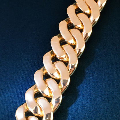 CUC 23mm Big Miami Cuban Chain Mens Hip Hop Bracelet Icy Zircon Gold Color Thick Link Copper Charm Fashion Rock Jewelry For Gift