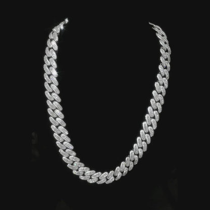 Aokaishen Baguette Miami Cuban Link Chain for Men Neckace Choker Real Gold Plated Hip Hop Fashion Jewelry