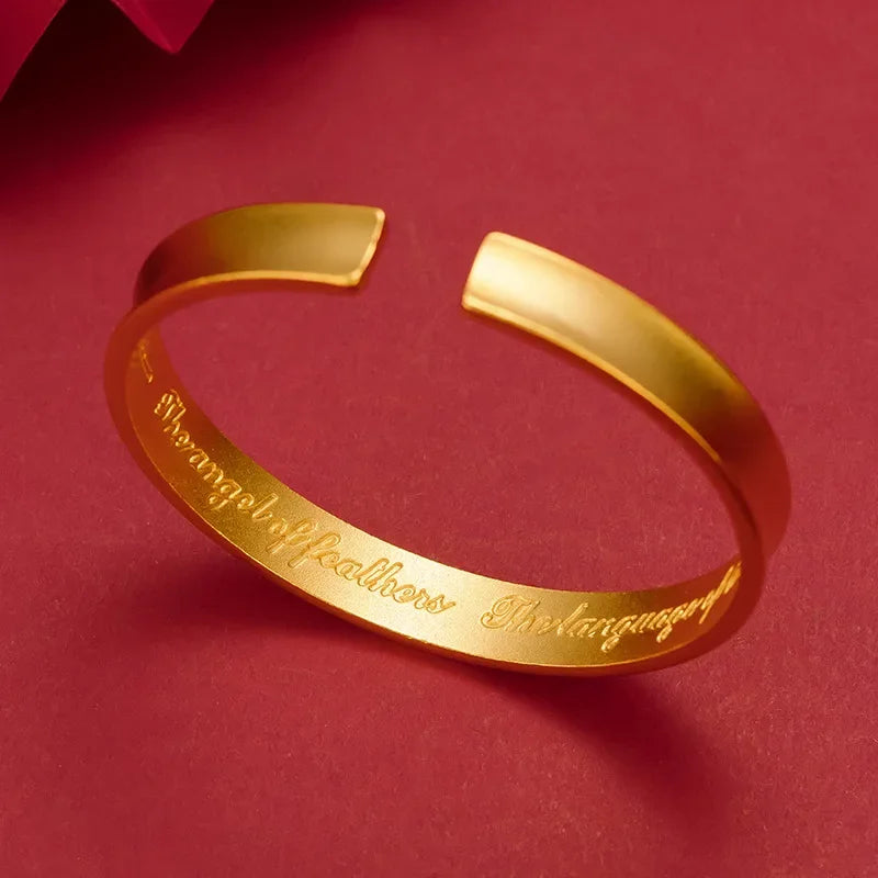 GoldGold Edition Women's Feather Bracelet Fashion Boutique Wind  Texture Printing Leaf BraceletL